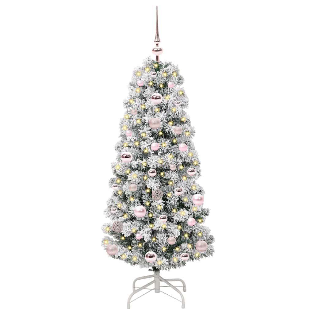 Artificial Hinged Christmas Tree Green and White 120 cm