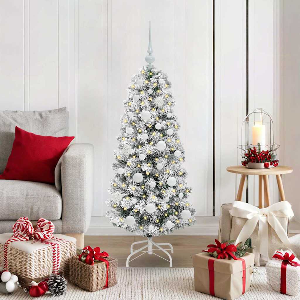 Artificial Hinged Christmas Tree Green and White 120 cm