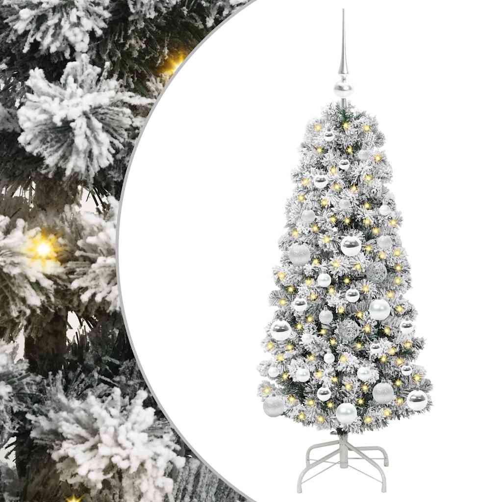 Artificial Hinged Christmas Tree Green and White 120 cm