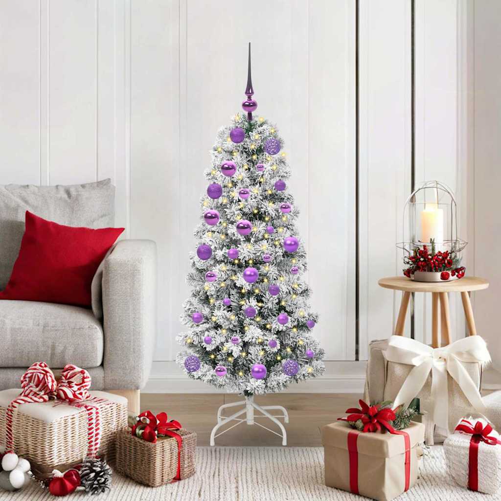 Artificial Hinged Christmas Tree Green and White 120 cm