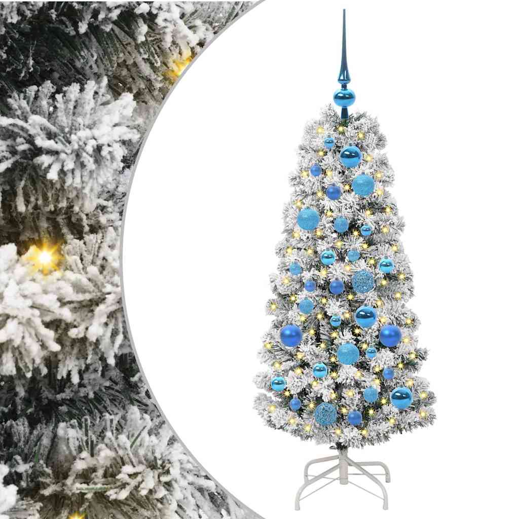 Artificial Hinged Christmas Tree Green and White 120 cm