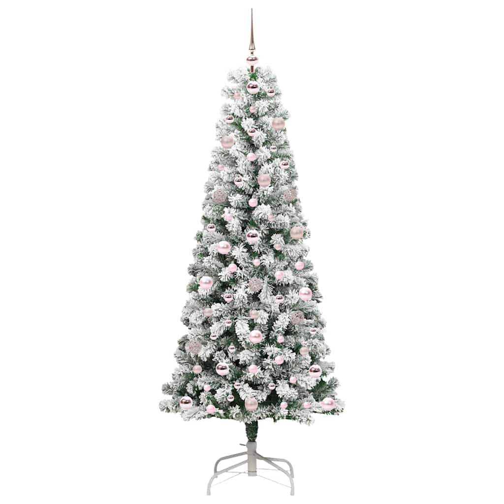 Artificial Hinged Christmas Tree Green and White 180 cm