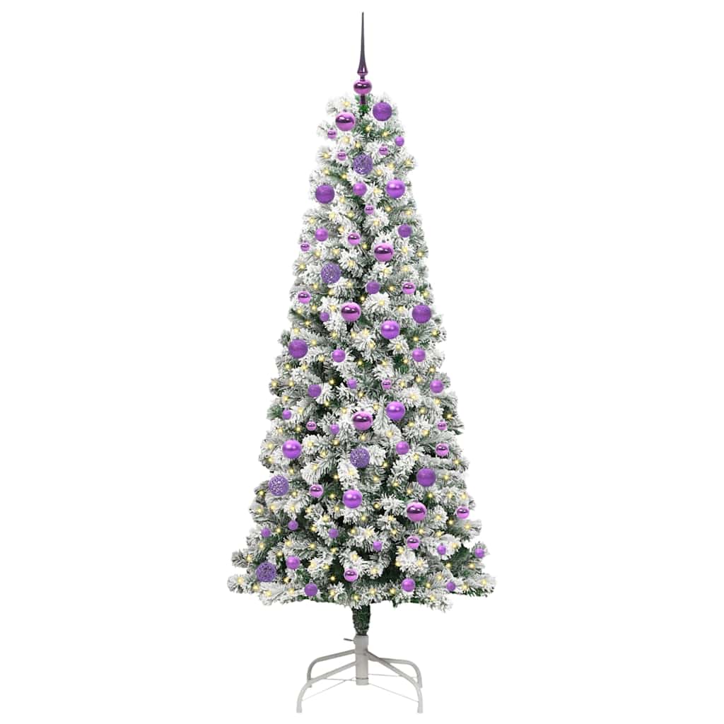 Artificial Hinged Christmas Tree Green and White 180 cm