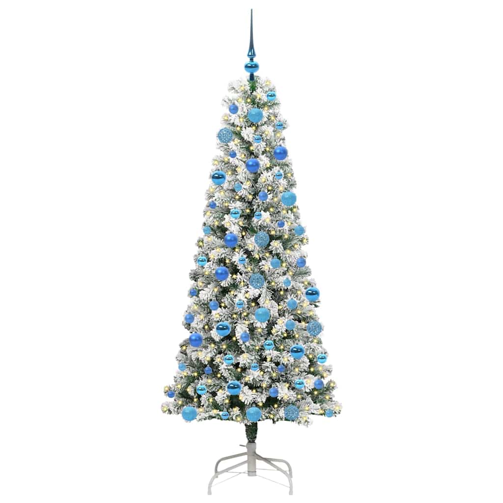 Artificial Hinged Christmas Tree Green and White 180 cm