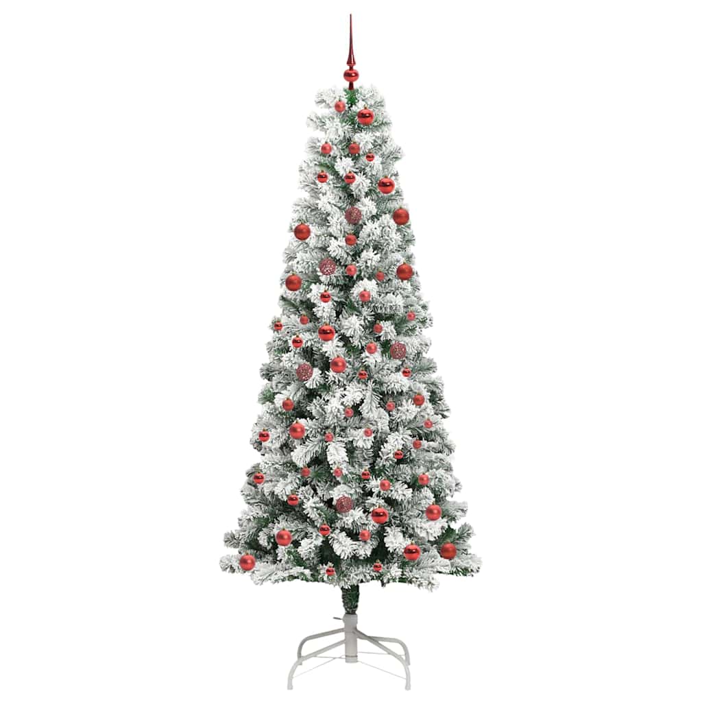 Artificial Hinged Christmas Tree Green and White 210 cm