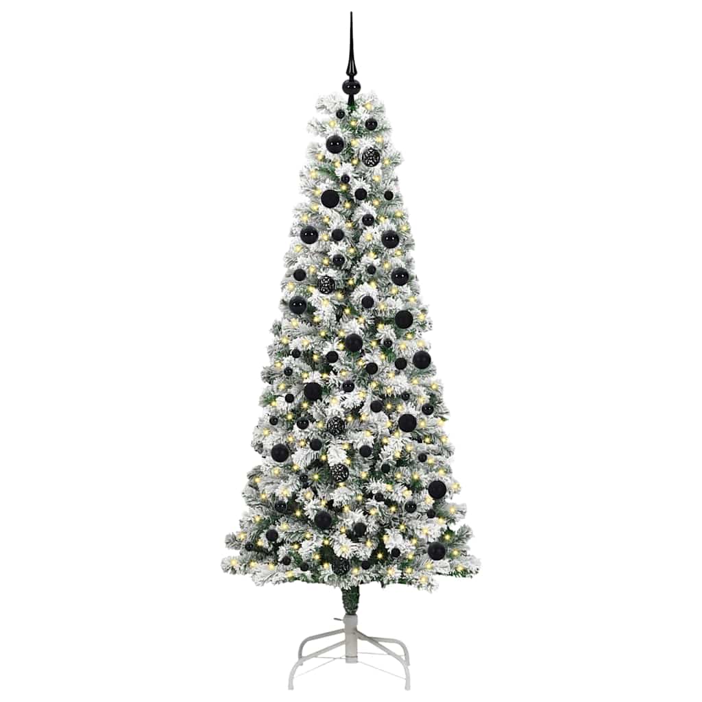 Artificial Hinged Christmas Tree Green and White 210 cm