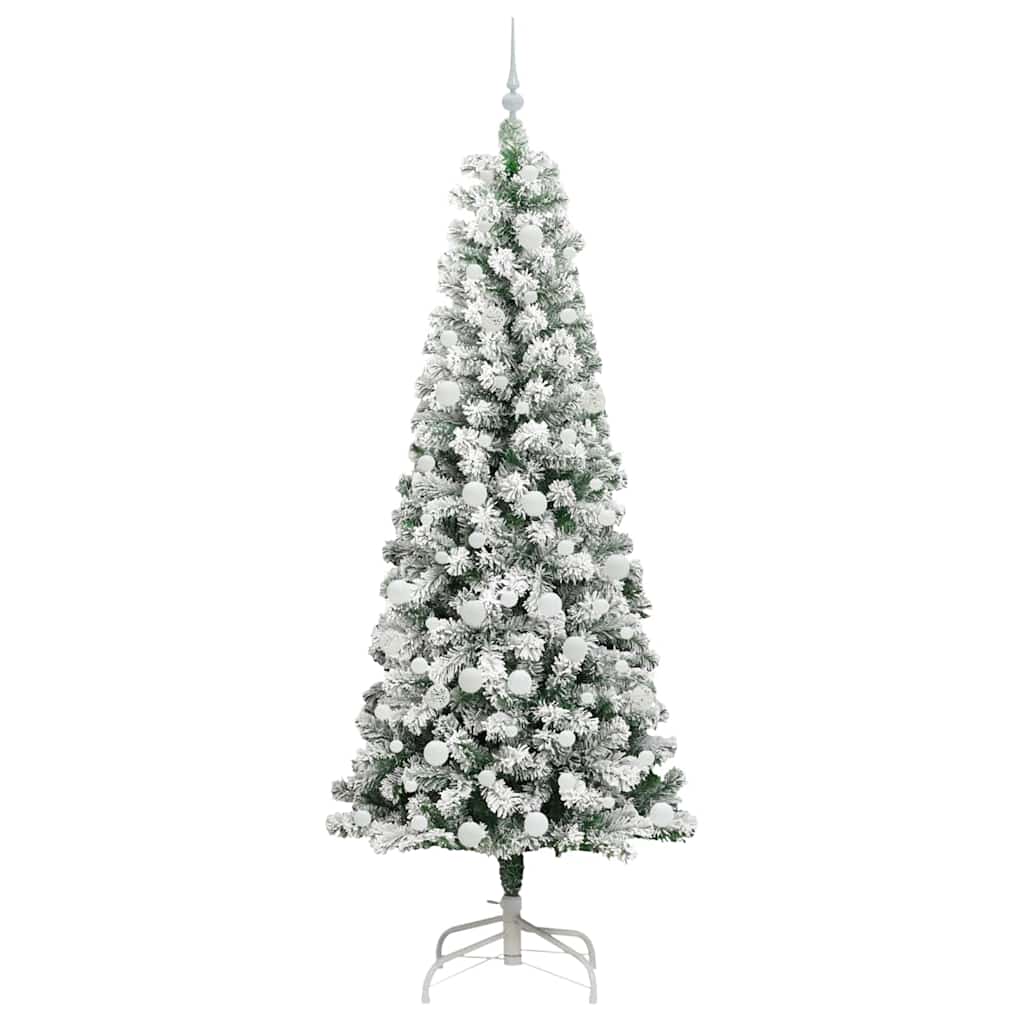 Artificial Hinged Christmas Tree Green and White 210 cm