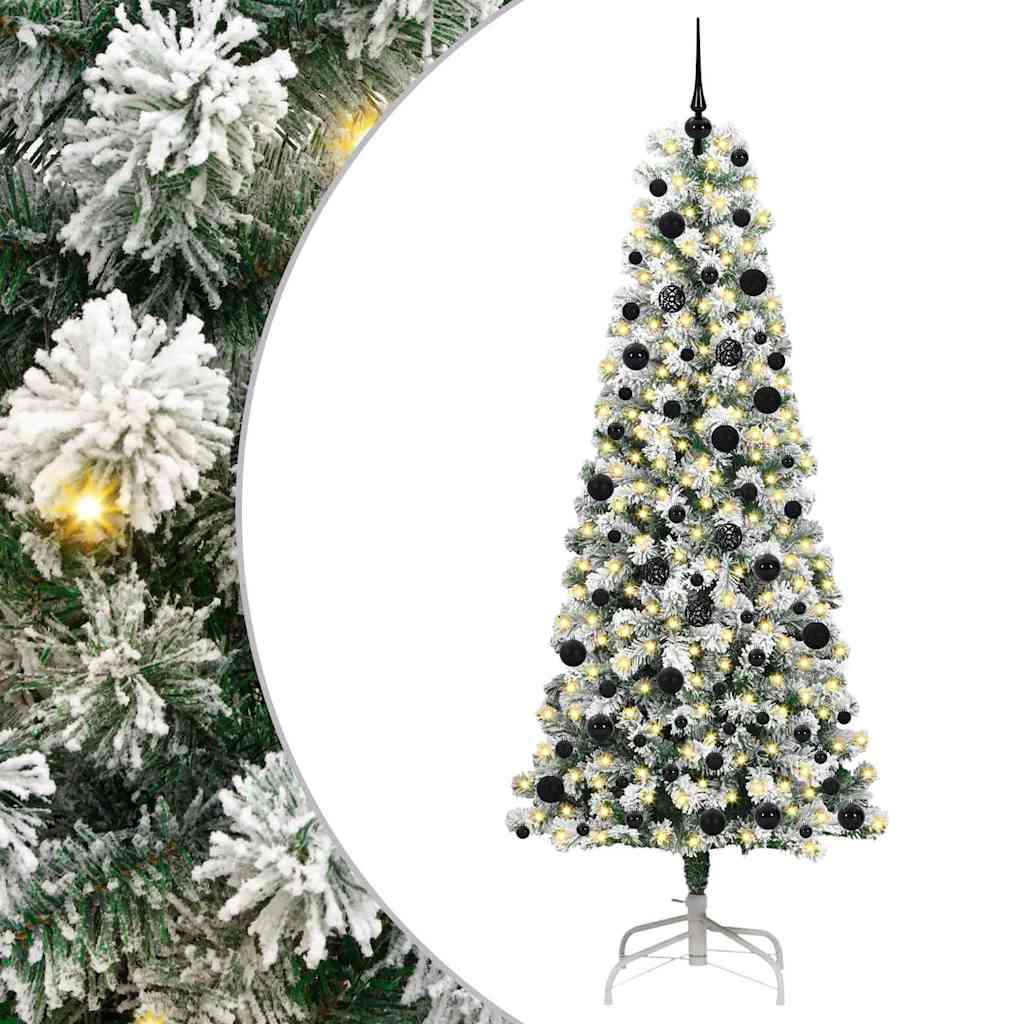 Artificial Hinged Christmas Tree Green and White 240 cm