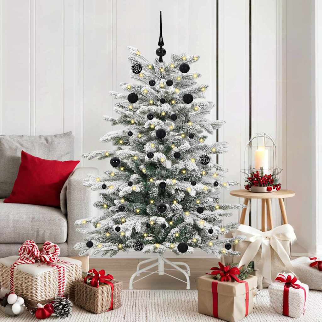 Artificial Hinged Christmas Tree White 150 cm PE and PVC