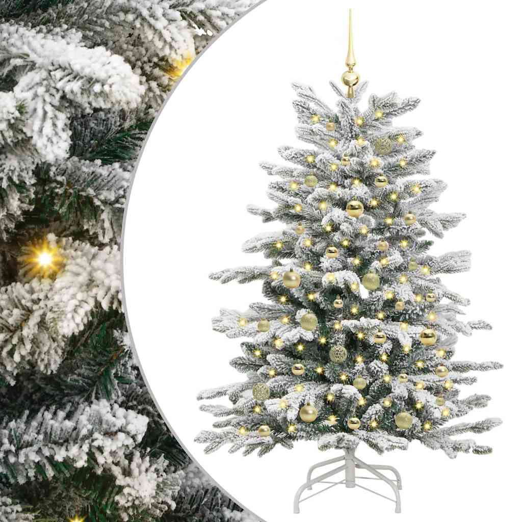 Artificial Hinged Christmas Tree White 150 cm PE and PVC