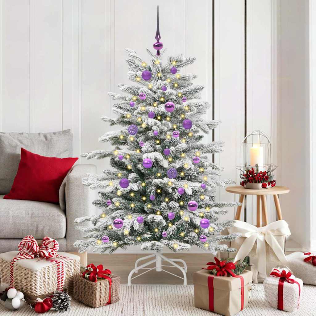 Artificial Hinged Christmas Tree White 150 cm PE and PVC