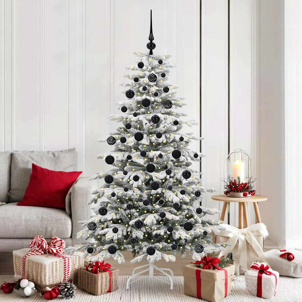 Artificial Hinged Christmas Tree White 180 cm PE and PVC