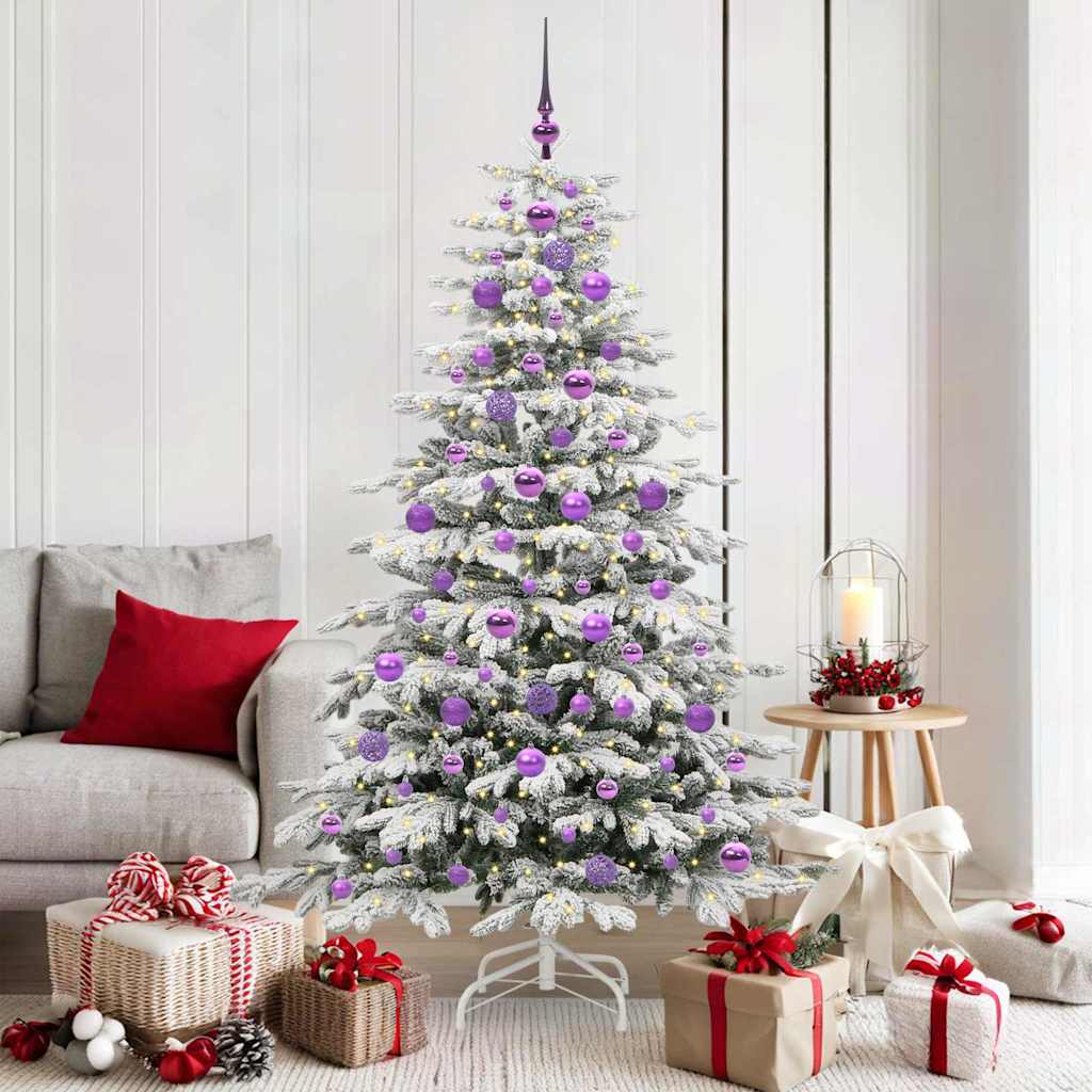 Artificial Hinged Christmas Tree White 180 cm PE and PVC