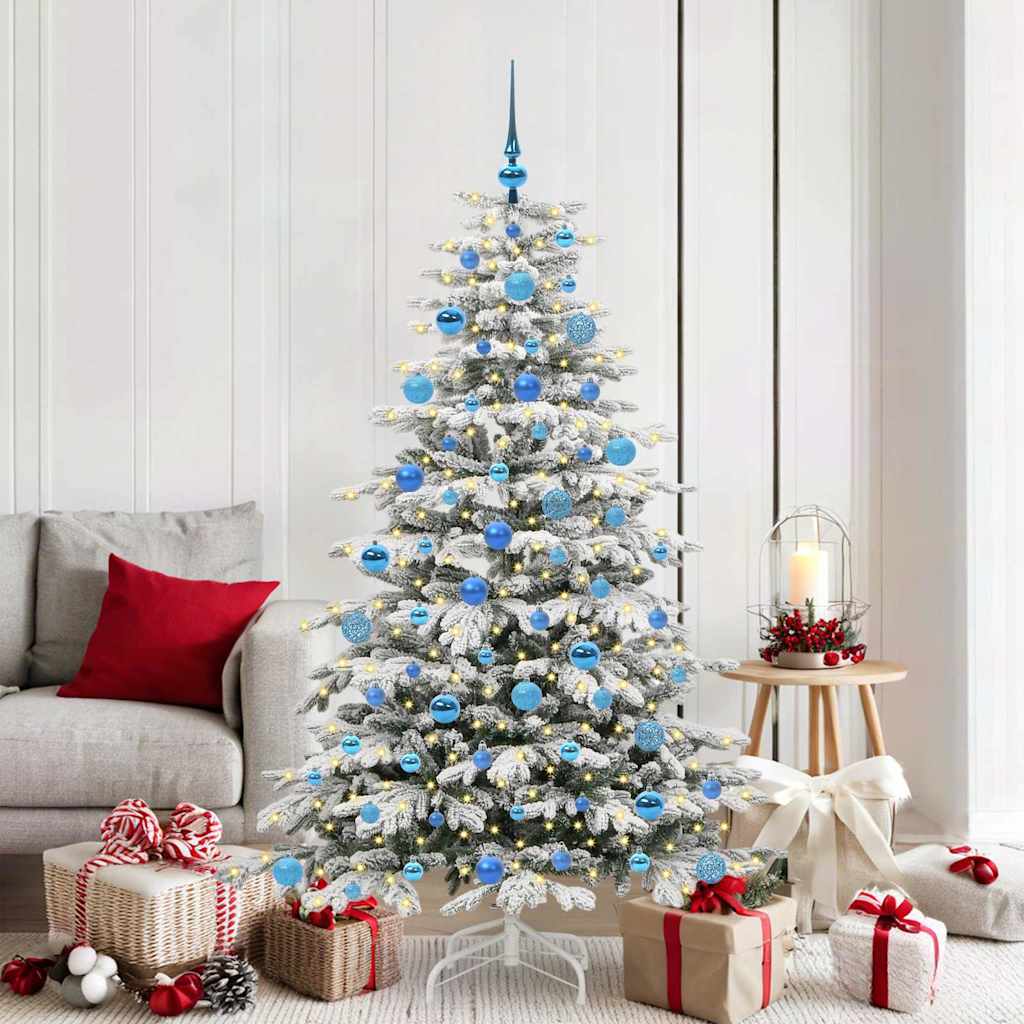 Artificial Hinged Christmas Tree White 180 cm PE and PVC