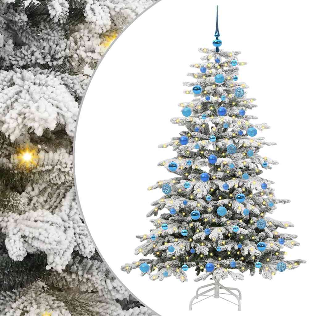 Artificial Hinged Christmas Tree White 180 cm PE and PVC
