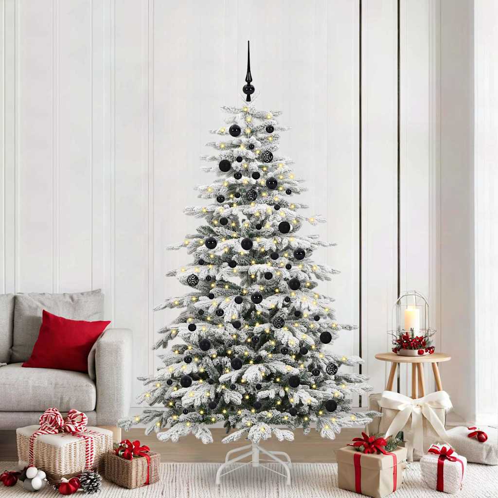 Artificial Hinged Christmas Tree White 210 cm PE and PVC