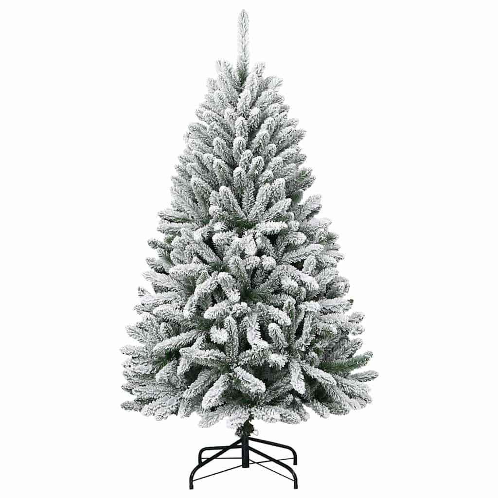 Artificial Christmas Tree Green and White 120 cm PVC and Metal