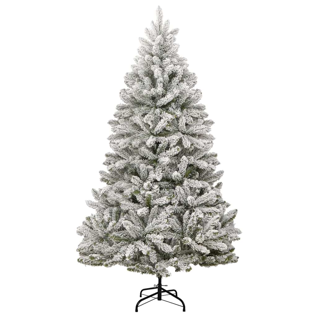 Artificial Christmas Tree Green and White 180 cm PVC and Metal