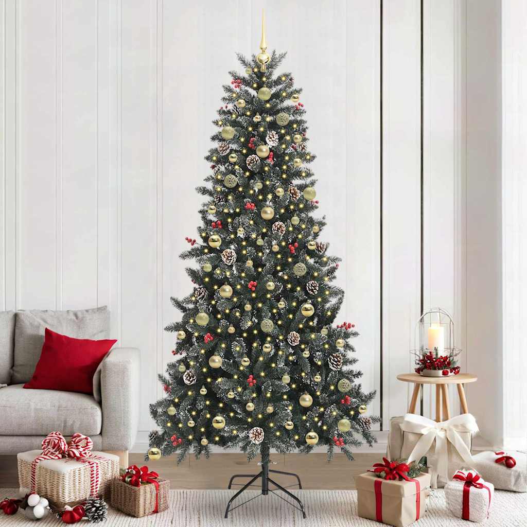 Artificial Christmas Tree with 300 LEDs with Stand Green 240 cm