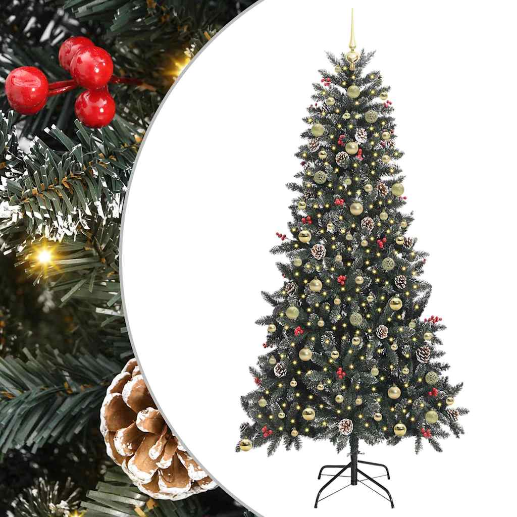 Artificial Christmas Tree with 300 LEDs with Stand Green 240 cm