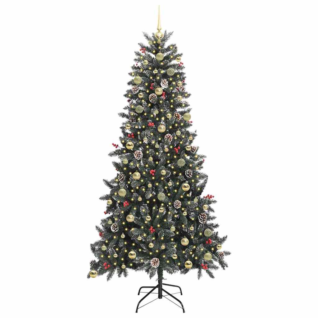 Artificial Christmas Tree with 300 LEDs with Stand Green 240 cm