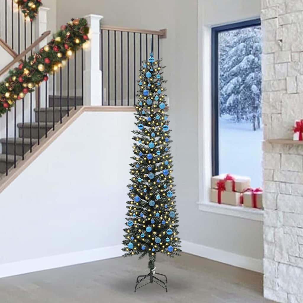 Artificial Christmas Tree with 300 LEDs with Stand Green 240 cm