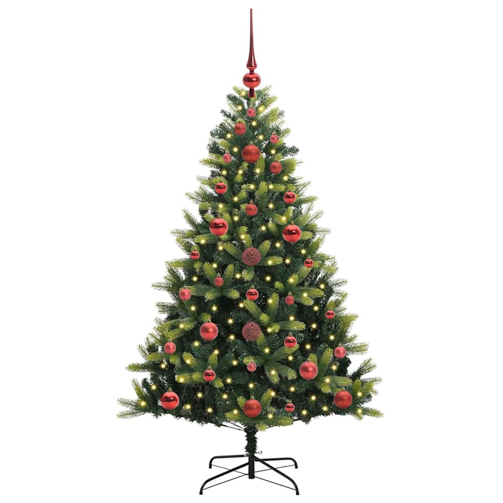 Artificial Hinged Christmas Tree 150 LEDs Green 120 cm