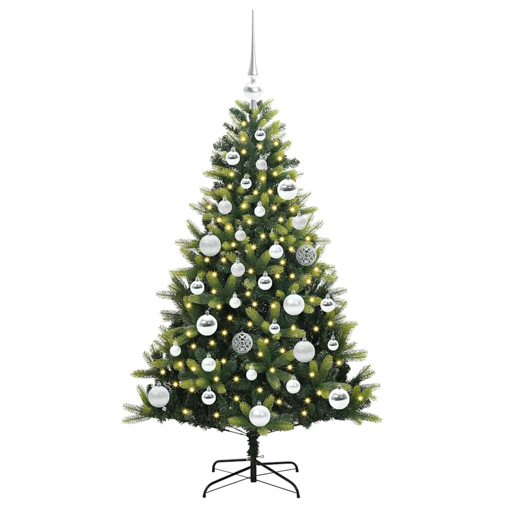 Artificial Hinged Christmas Tree 150 LEDs Green 120 cm