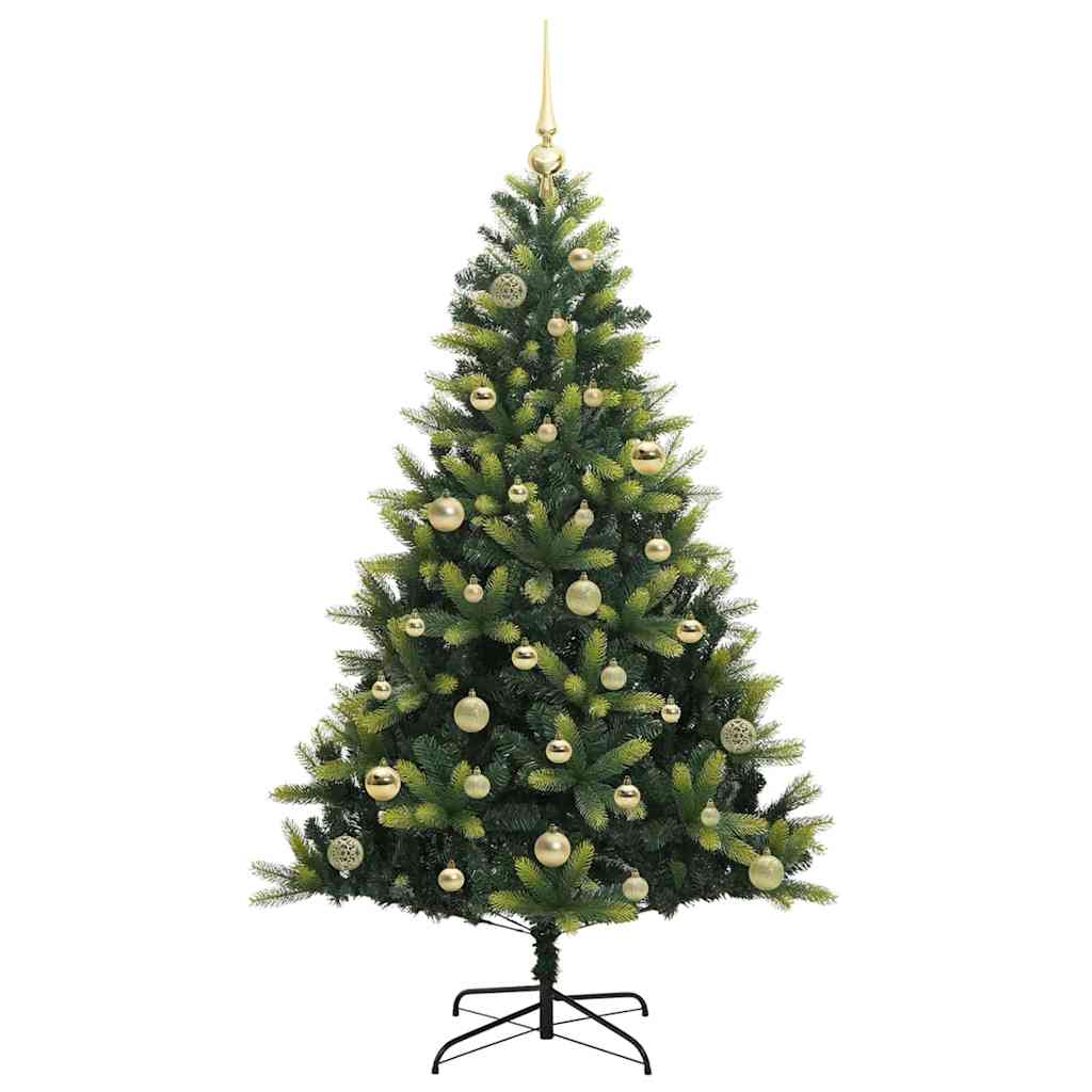 Artificial Hinged Christmas Tree 150 LEDs Green 150 cm
