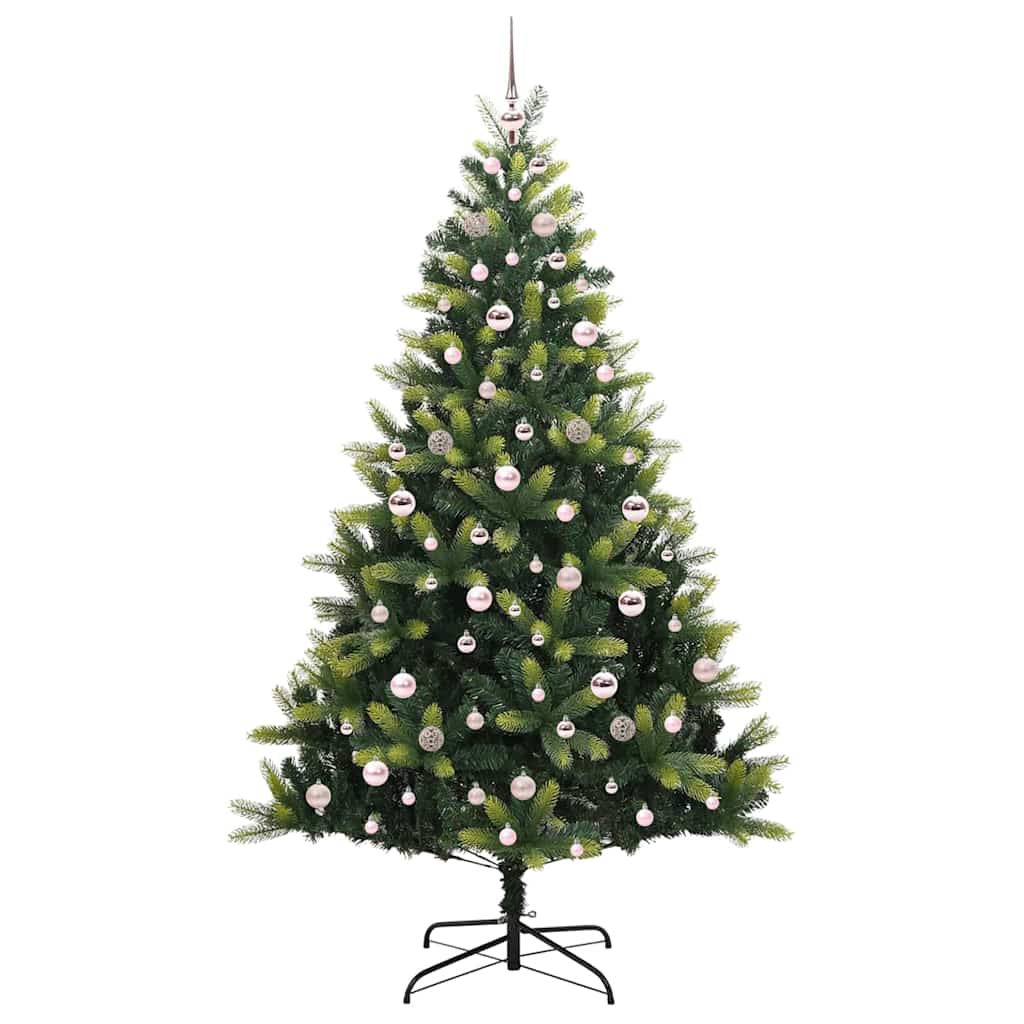 Artificial Hinged Christmas Tree 300 LEDs Green 210 cm