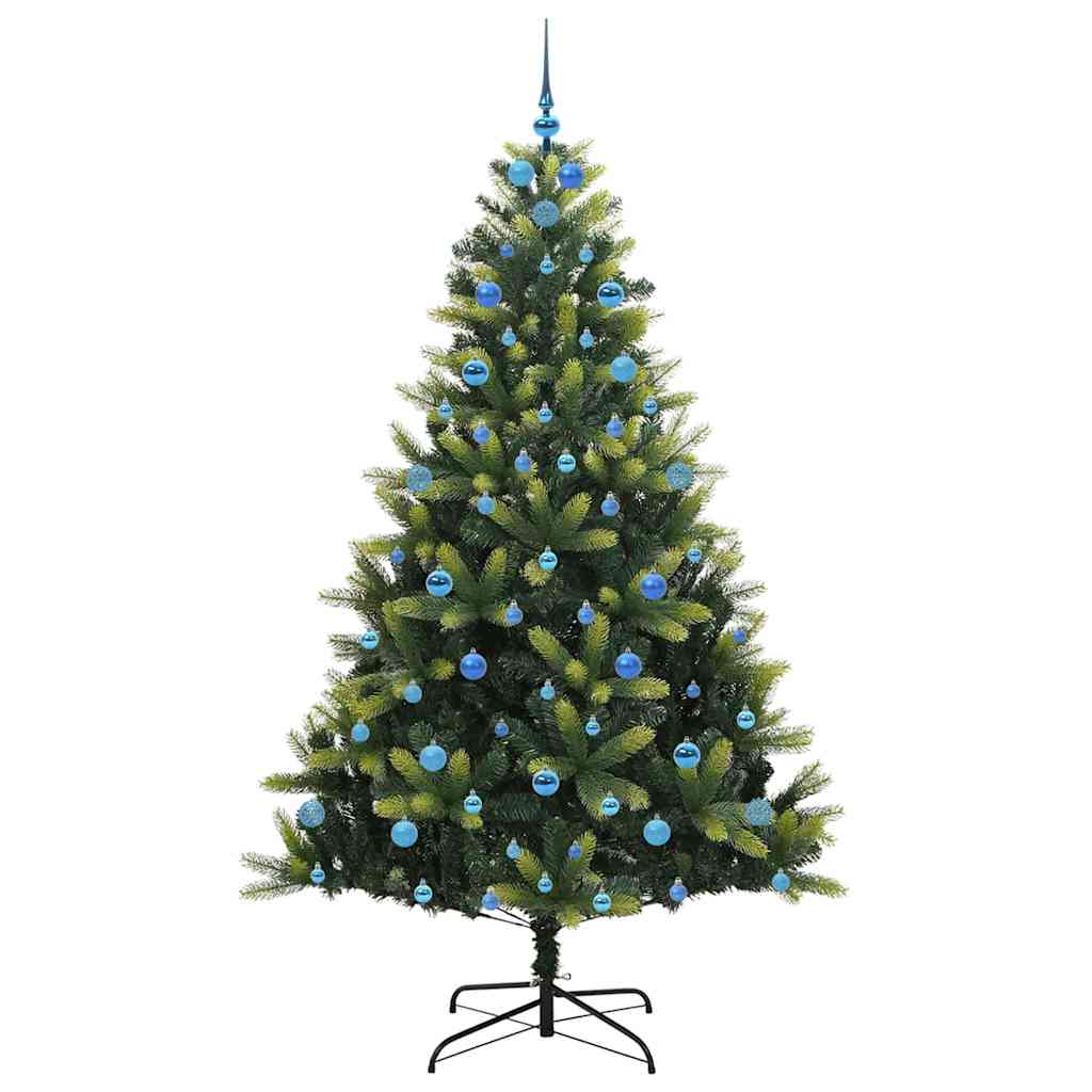 Artificial Hinged Christmas Tree 300 LEDs Green 210 cm