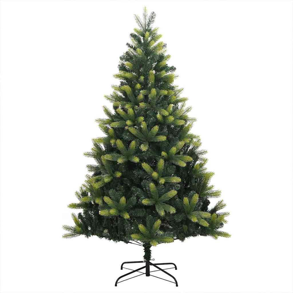 Artificial Hinged Christmas Tree 300 LEDs Green 210 cm