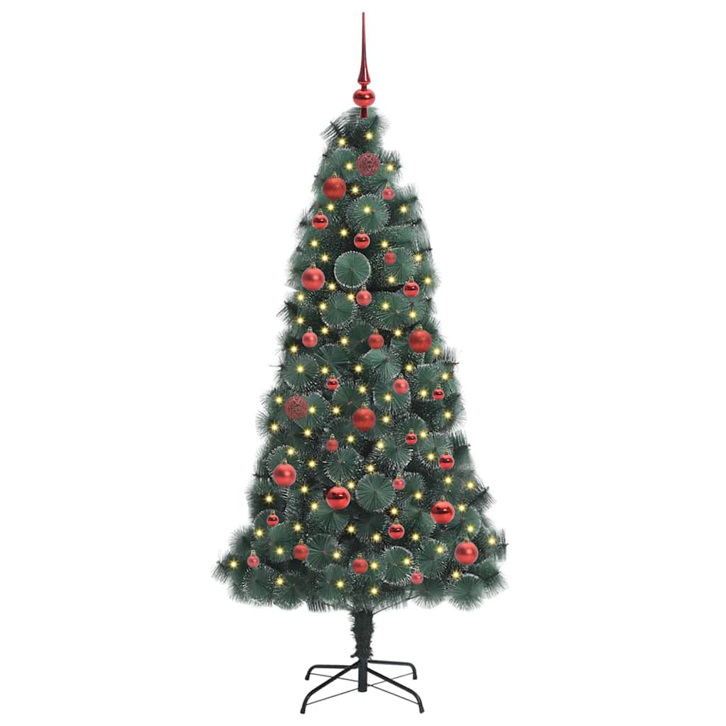 Artificial Pre-lit Christmas Tree with Ball Set Green 150 cm