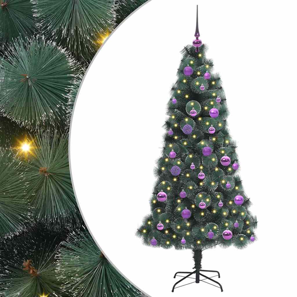 Artificial Pre-lit Christmas Tree with Ball Set Green 150 cm