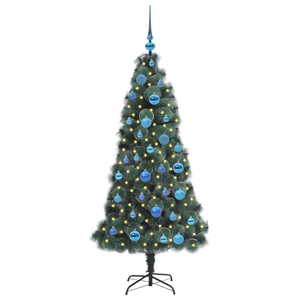 Artificial Pre-lit Christmas Tree with Ball Set Green 150 cm
