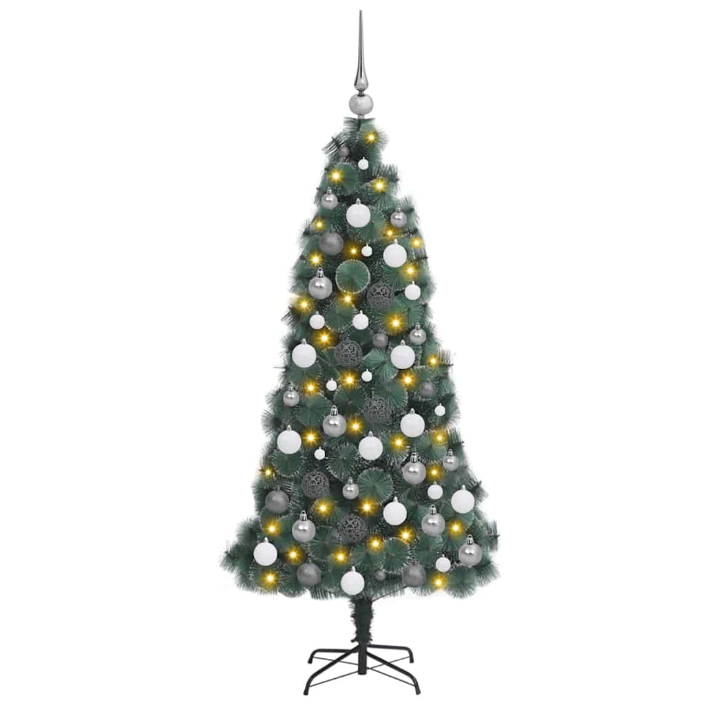 Artificial Pre-lit Christmas Tree with Ball Set Green 180 cm