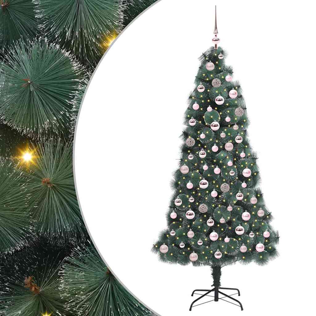 Artificial Pre-lit Christmas Tree with Ball Set Green 180 cm