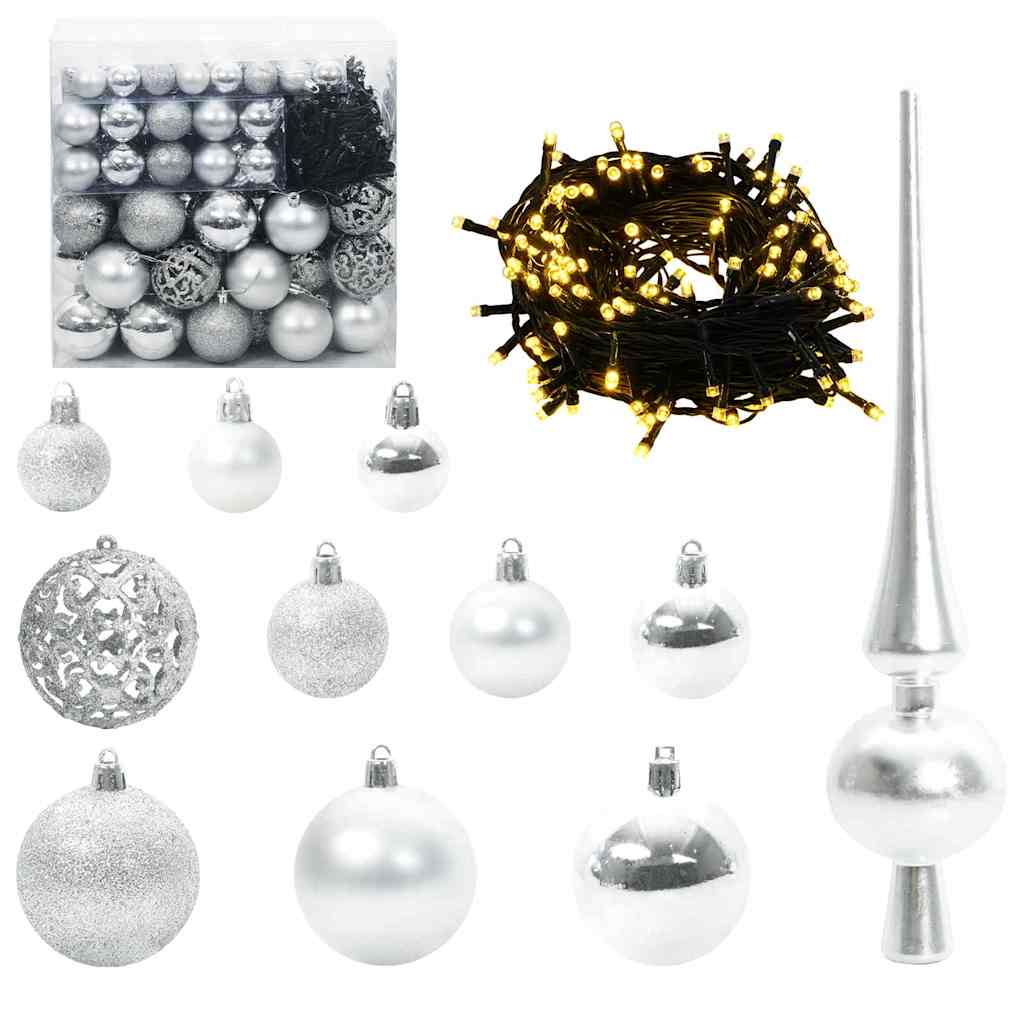 Artificial Pre-lit Christmas Tree with Ball Set Green 180 cm