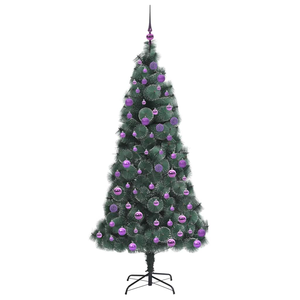 Artificial Pre-lit Christmas Tree with Ball Set Green 180 cm