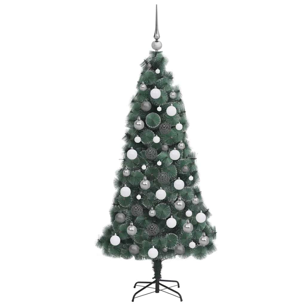 Artificial Pre-lit Christmas Tree with Ball Set Green 210 cm