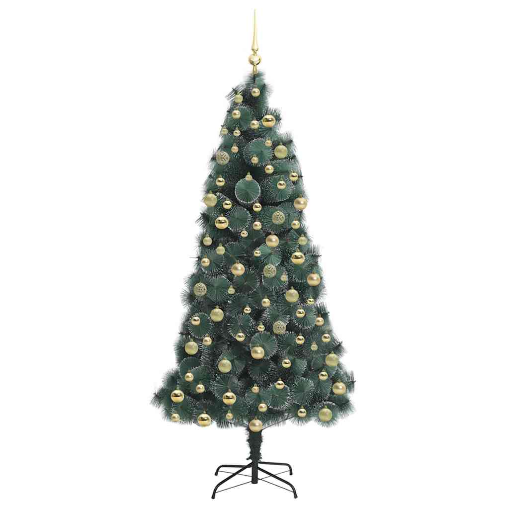 Artificial Pre-lit Christmas Tree with Ball Set Green 210 cm