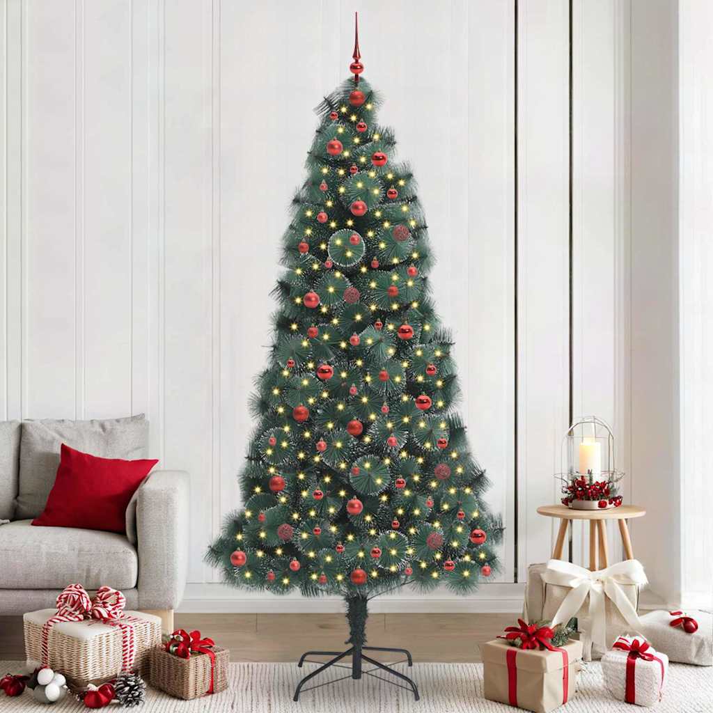 Artificial Pre-lit Christmas Tree with Ball Set Green 240 cm