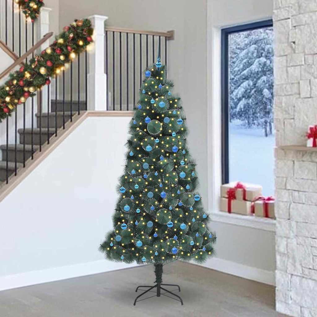 Artificial Pre-lit Christmas Tree with Ball Set Green 240 cm