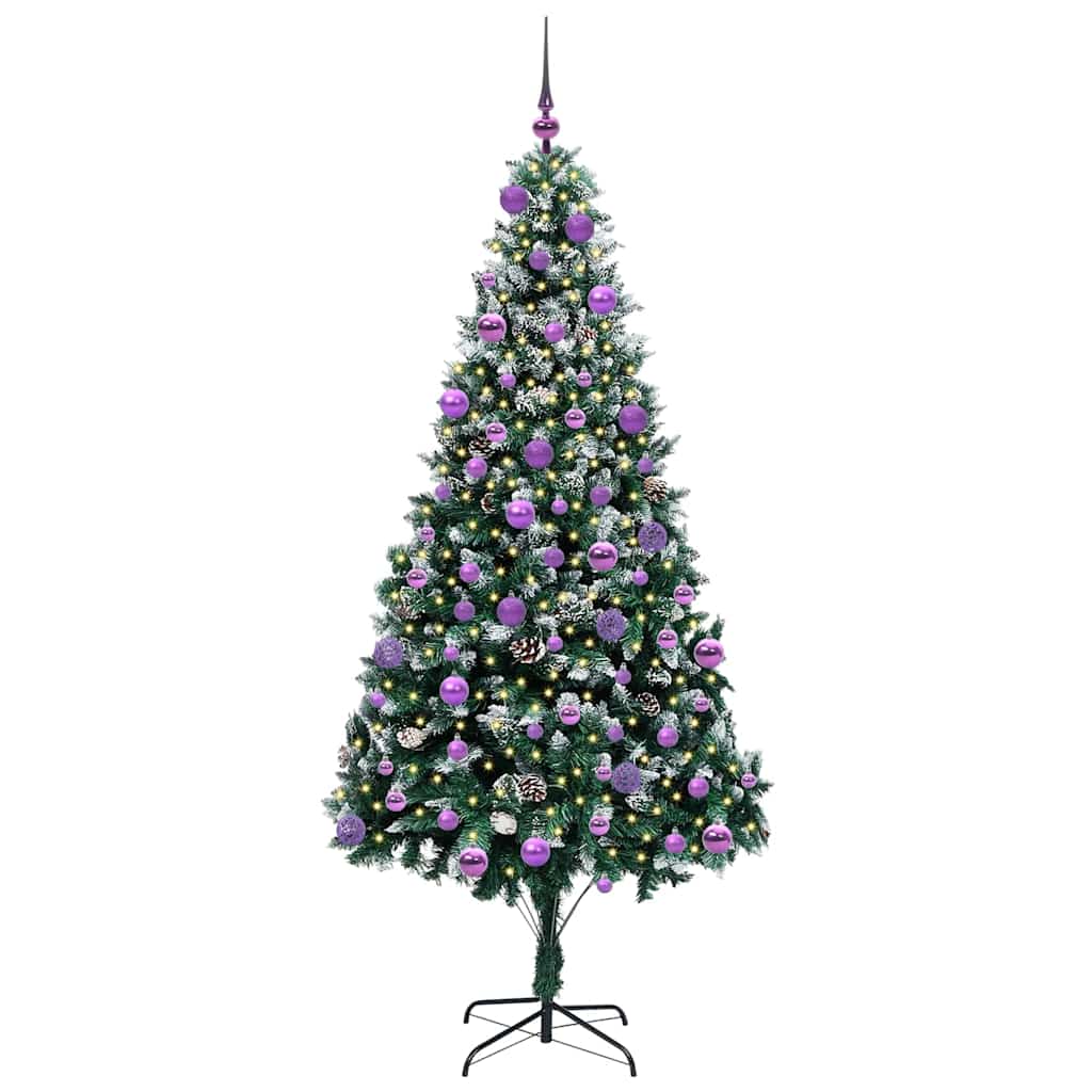 Artificial Christmas Tree with 300 LEDs with Stand Green 210 cm