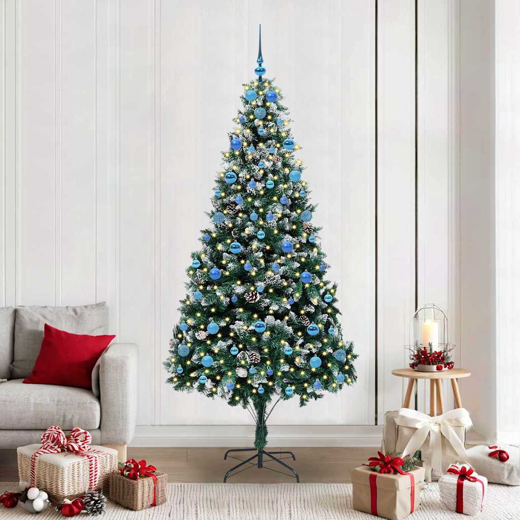 Artificial Christmas Tree with 300 LEDs with Stand Green 210 cm