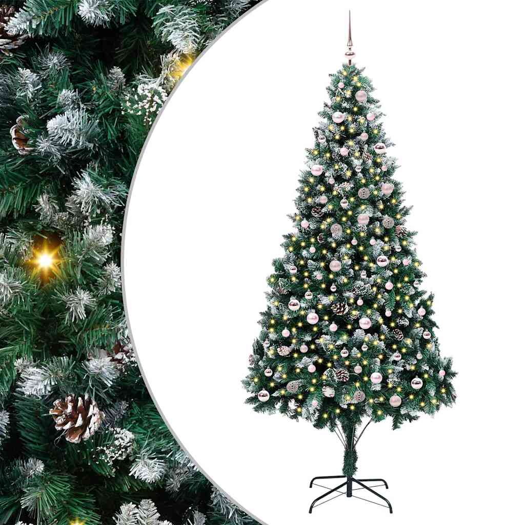Artificial Christmas Tree with 300 LEDs with Stand Green 240 cm