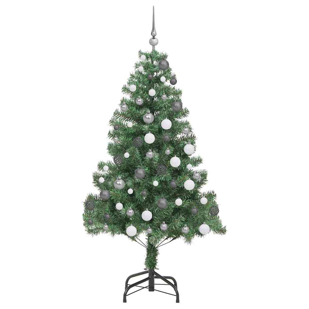 Christmas Tree with LED Light Green 180 cm PVC and Steel
