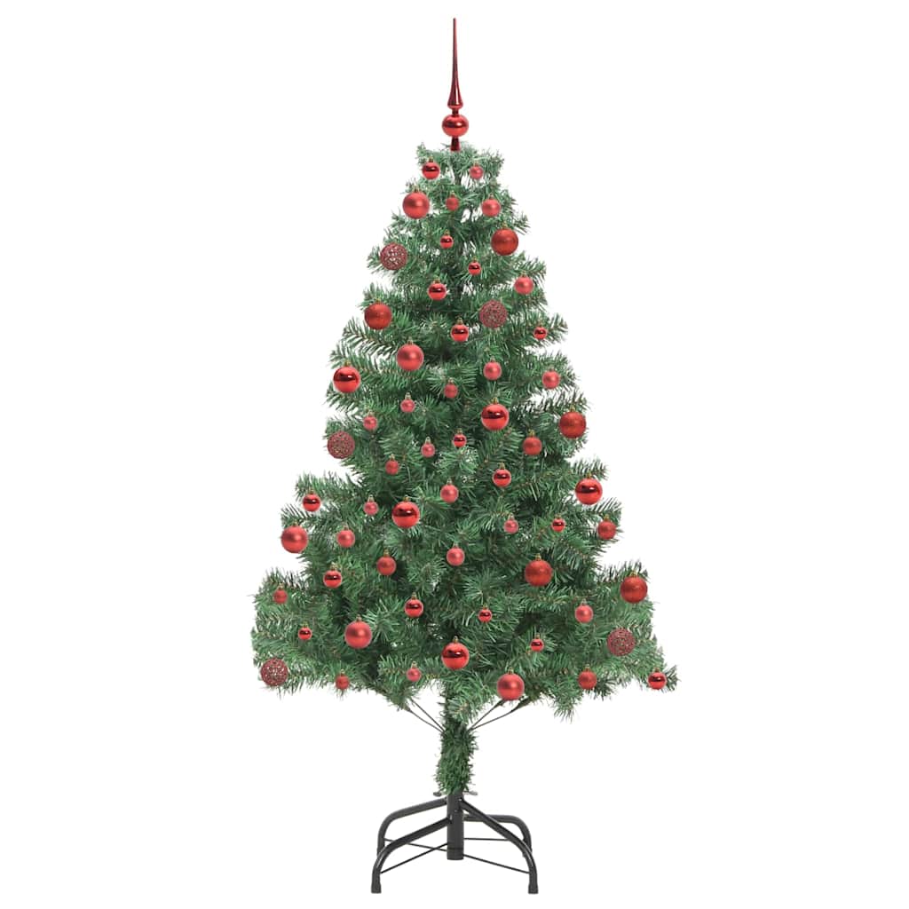 Christmas Tree with LED Light Green 180 cm PVC and Steel