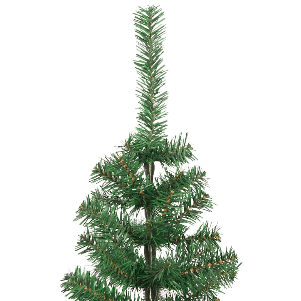 Christmas Tree with LED Light Green 240 cm PVC and Steel