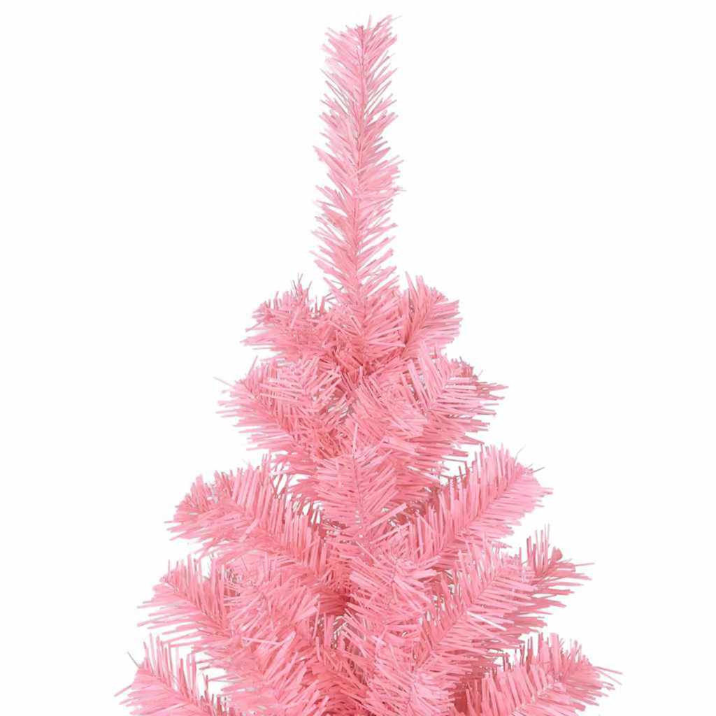Christmas Tree with LED Light Pink 180 cm PVC and Steel